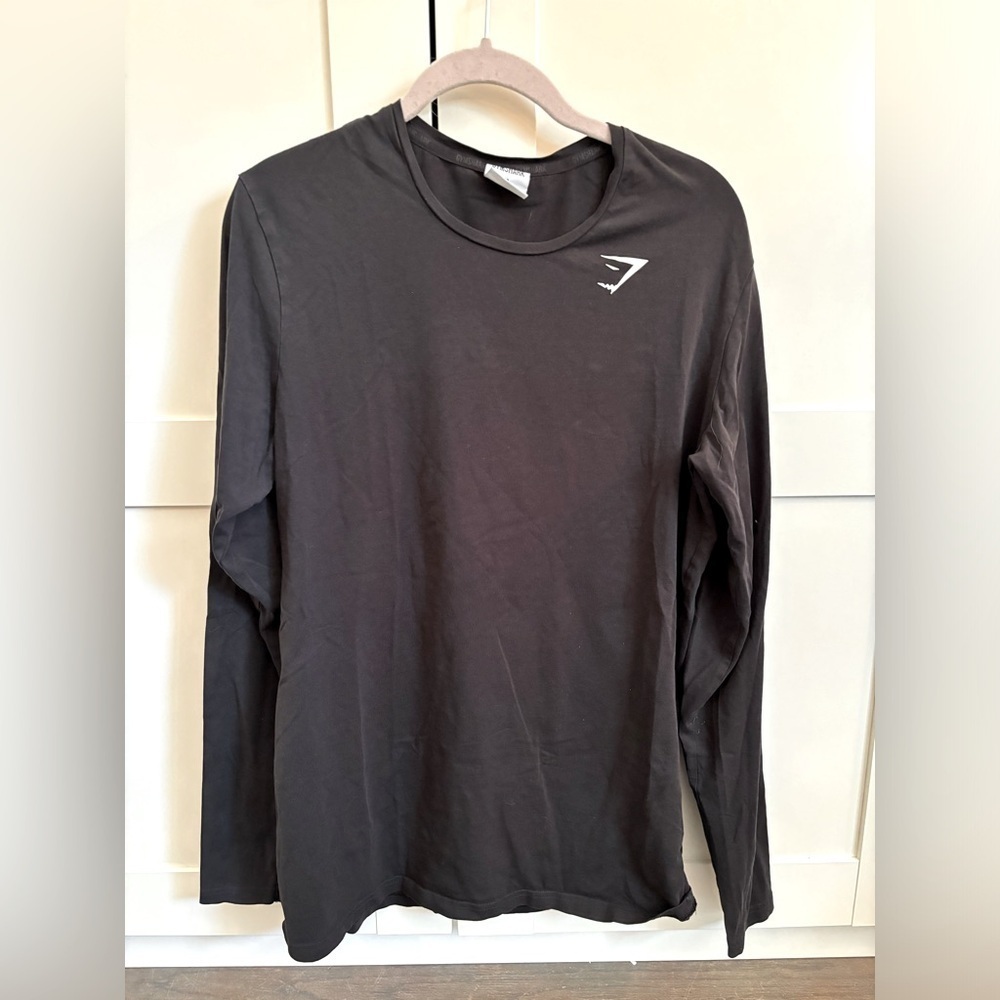 Gymshark Training Mens Black Long Sleeve Shirt Size Medium